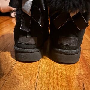 UGG Black and Silver Boots with Bows